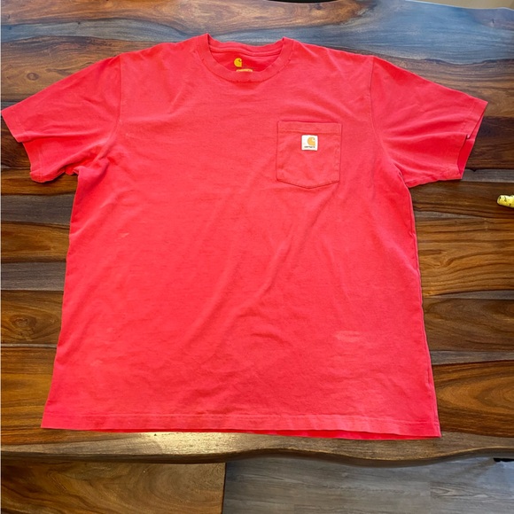 Carhartt Original Fit Sunbleached Men’s XL Red Short Sleeve Pocket Tee T Shirt - Picture 1 of 12